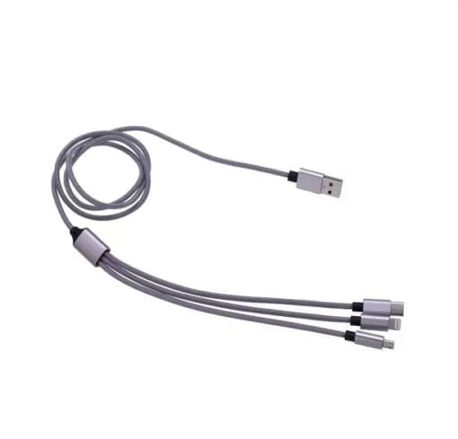 TEKMEE Trio Apple, USB, Type C, Naylon Braided Charging Cable 2A